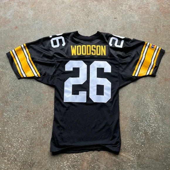 Vintage Russell Athletic Pittsburgh Steelers Rod Woodson 26 NFL Jersey Black 40 - Picture 3 of 10
